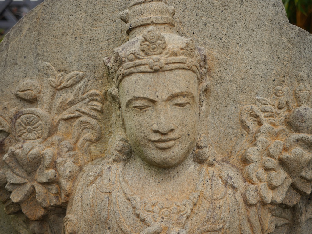 Maitreya Buddha Sandstone Detail Bali $2,500
