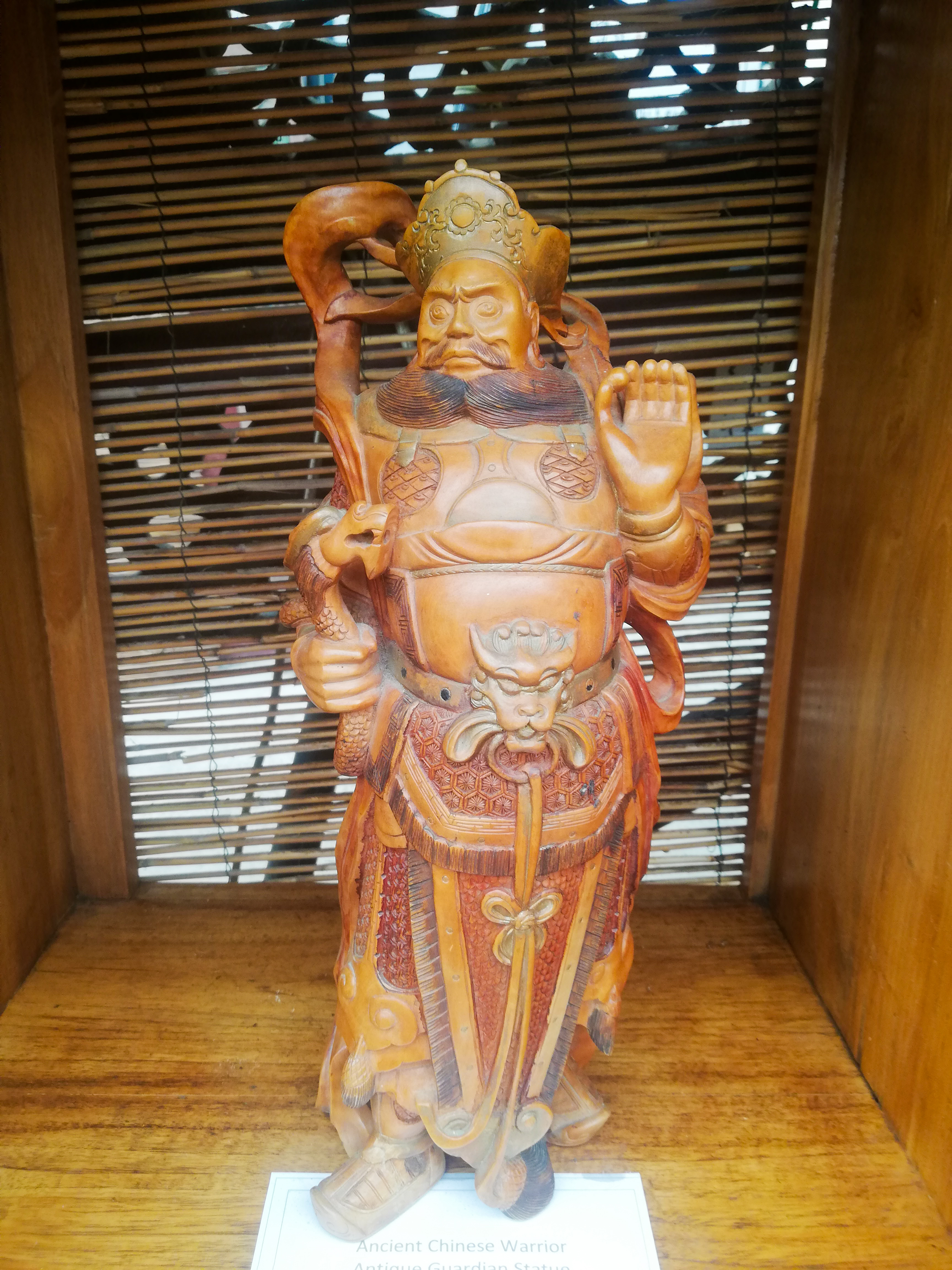 Ancient Chinese Warrior <br> Antique Guardian Statue <br> $1,150