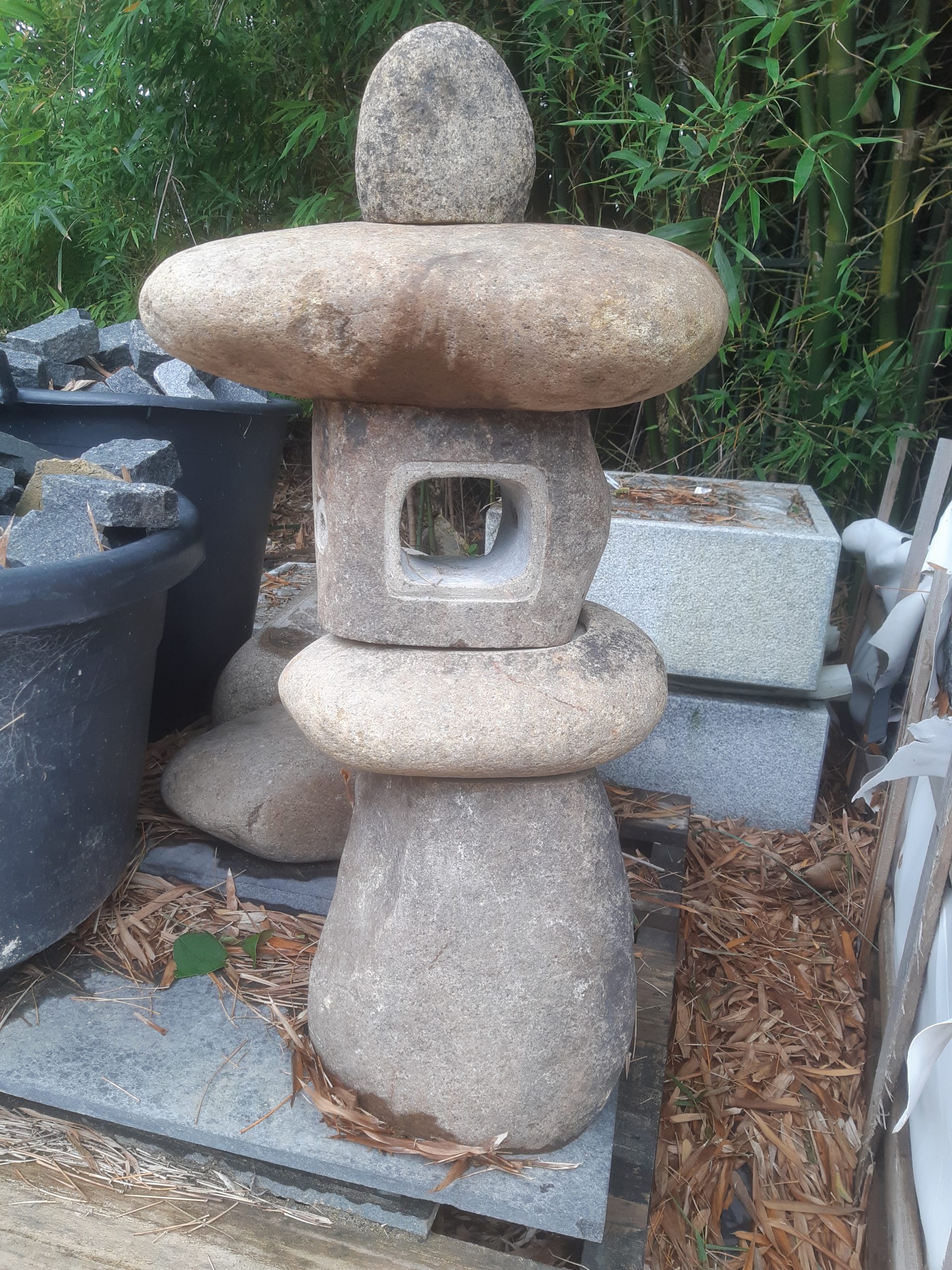 Large Natural Stone Lantern <br> h80cm-95cm 85kg $1035